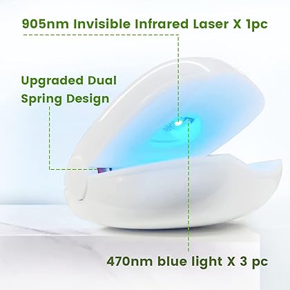 pinfriy Nail Fungus Cleaning Device Home Treatment for Toenail Fungus & Onychomycosis 905nm Infrared Light+ 470nm Blue Light