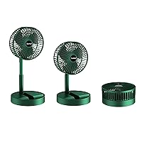 JUBANGLIAN Portable Foldable Telescopic Fan 3-Speed Rotated Vertically Table Air Circulator with Quiet Timer USB Rechargeable Air Cooler For Home
