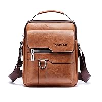 Messenger Bag for Men Crossbody Shoulder Purse Small Vintage PU Leather Satchel Pouch Side Crossover Handbag