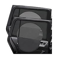 8sanlione 2Pcs Car Window Shade, Zipper Side Front Rear Sun Mesh, Breathable Sun Protection and Cover Screen for Baby Family Privacy, Universal Auto Interior Accessories (Rear/35.4''×20.5'')