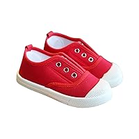 Toddler Girls Boys T-Strap Canvas Sneakers Classical Comfortable Cotton Flat Non-Slip Casual Walking Shoes