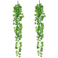 Artificial Hanging Plants, 2PCS 35.4 inch Lifelike Ivy Garland Artificial, Fake Vines for Indoor, Outdoor, Home, Garden Artificial Plants Greenery
