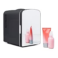 Iceman Portable Mirrored Personal Fridge 4L Mini Refrigerator, Skin Care, Makeup Storage, Beauty, Serums & Face Masks, Small For Desktop Or Travel, Cool & Heat, Cosmetic Application, Black