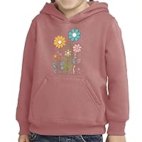 Floral Toddler Pullover Hoodie - Kawaii Sponge Fleece Hoodie - Themed Hoodie for Kids