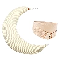 Mamaway Pregnancy Belly Support Band (M, Nude) & Maternity Nursing Pillow Bundle | Pregnancy Support Essentials Kit