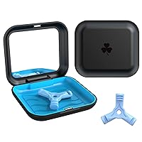 2PCS Mouth Guard Case，Aligner Case with Mirror，Retainer Case with Removable Food Grade Silicone and Orthodontic Aligner Chewies (Black)