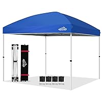 Canopy Tent,Outdoor 10x10 pop up Canopy, Instant Tents for Parties with Roller Bag,4 Sand Bags,Portable Easy Up Canopies (Blue)