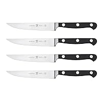 HENCKELS Classic Razor-Sharp Steak Knife Set of 4, German Engineered Informed by 100+ Years of Mastery, Black/Stainless Steel