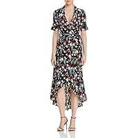 EQUIPMENT Women's Festive Floral Printed Imogene Dress, Eclipse Multi, Extra Small