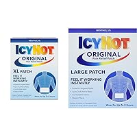 Icy Hot Extra Strength & Original Medicated Pain Relief Patches, XL & Large Areas, 3 & 5 Count (Pack of 2)