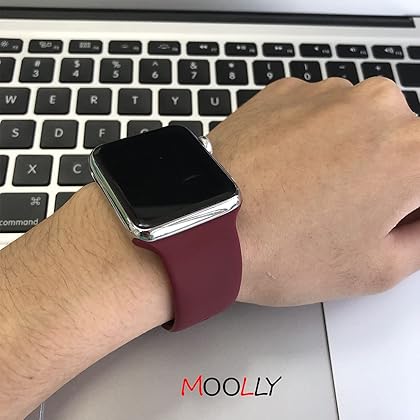 MOOLLY Band Compatible with Apple Watch Band 38mm 40mm 41mm 42mm 44mm 45mm 49mm, Soft Silicone Watch Strap Replacement Sport Band for iWatch Band Ultra SE Series 8/7/6/5/4/3/2/1 Sport & Edition (8 Pack, 38mm/40mm/41mm S/M)