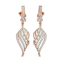VVS Hypoallergenic Earrings 1.18 Ctw Natural Diamond With 14K White/Yellow/Rose Gold Drop Earrings With VVS Certificate