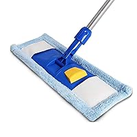 CHCDP Clean Microfiber Flat Mop，Hands-Free Self-Wringing，Telescopic Stainless Steel 180 Degrees, for Home Kitchen Office and All Floor Surfaces