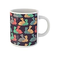 Coffee Mug Funny Bunny Sex Pattern Rabbit Intercourse Ornqment Hares Animal 11 Oz Ceramic Tea Cup Mugs Best Gift Or Souvenir For Family Friends Coworkers