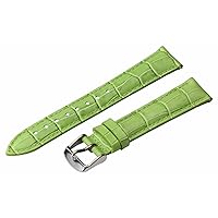 Clockwork Synergy - 2 Piece Ss Leather Classic Croco Grain Interchangeable Replacement Watch Band Strap 18mm - Grass Green - Men Women