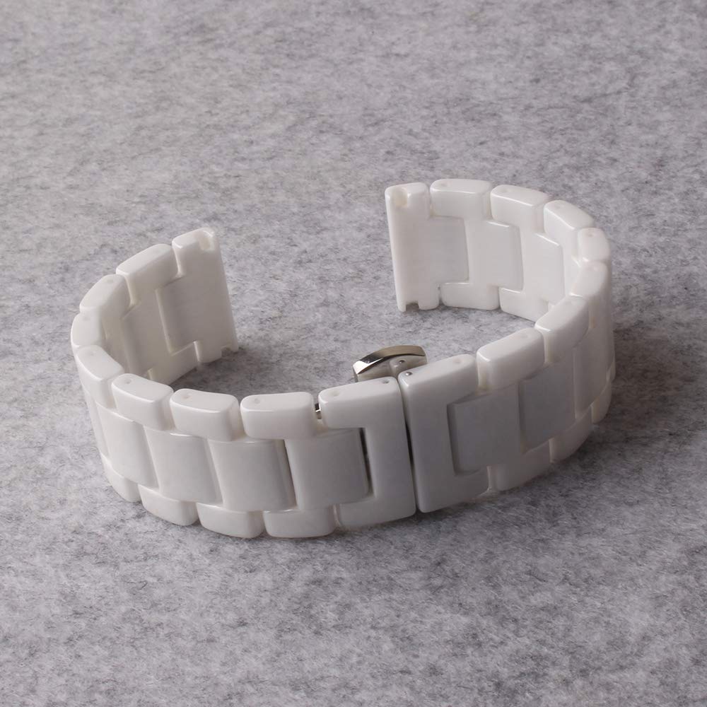 14mm 16mm 18mm 20mm 22mm Black White Ceramic watcbands Strap Belt Bracelet Band for Fashion Diamond Watches Women Lady's