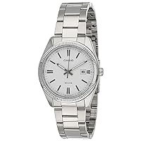 Casio - MTP-1302D-7A1 - Classic - Men's Watch - Analogue Quartz - White Dial - Grey Steel Strap, White/Grey, Bracelet