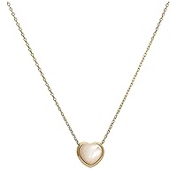 jewellerybox Gold Plated Sterling Silver Mother of Pearl Heart Necklace