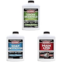 K-570-Q 32-Ounce Leach And Drain Field Opener Concentrate & K-87 Soap Destroyer, Exclusive Bacteria Eliminates Buildup in Septic Tank Pipes, 32 Ounces & K-97 Main Line Cleaner, 32 Ounces