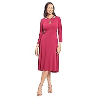 London Times Women's Cut Out Neckline A-line Jersey Dress