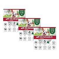 K9 Advantix II Small Dog Vet-Recommended Flea, Tick & Mosquito Treatment & Prevention | Dogs 4-10 lbs. | 12-Mo Supply