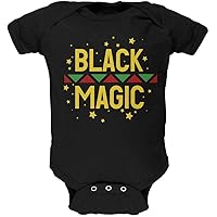 Old Glory Black History Month Magic Star Pan African Soft Baby One Piece Black 3-6 M