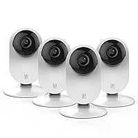 YI Pro 𝟮𝗸 4PC Home Security Camera, 2.4Ghz Indoor IP Camera with Person, Vehicle, Animal Detection, Phone App for Baby, Pet, Dog Monitoring, Works with Alexa and Google Assistant