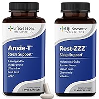 Anxie-T with Rest-ZZZ - Supports Mood & Full Night's Sleep - Naturally Ease Muscle Tension & Restlessness - 120 Capsules
