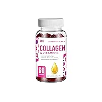 Collagen & Vitamin C Supplement Gummies, Strawberry Flavor, 60 Count (Pack of 1)