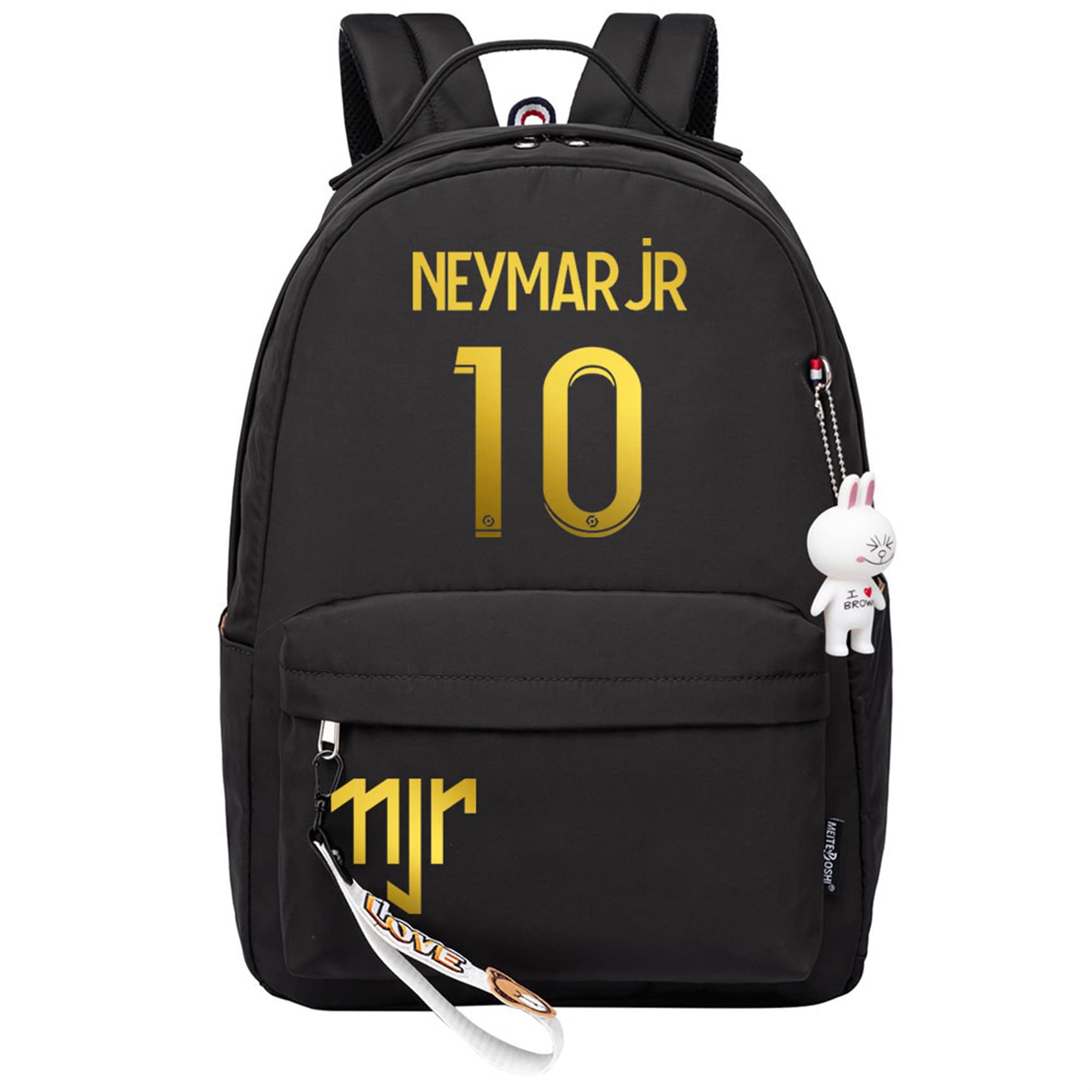 Potekoo Teens Canvas Soccer Stars Bag Neymar JR Graphic Student Bookbag Casual Basic Daypacks for Travel,Hiking