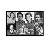 Black And White Collage Art Poster of American Serial Killer Ted Bundy (1) Canvas Painting Posters And Prints Wall Art Pictures for Living Room Bedroom Decor 08x12inch(20x30cm) Unframe-style