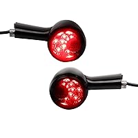 Universal Smoked Bullet Front Rear LED Turn Signals, Motorcycle Brake Taillights 12V Tail Lights Compatible with Halrey Sportster XL1200 Iron 883 Touring Dyna - 2Pcs