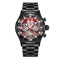 REEF TIGER Sport Watch for Men Skeleton Automatic Watch Luminous PVD Bracelet Watches RGA703