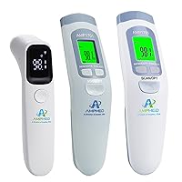 Amplim Non-Contact Touchless Infrared Digital Forehead Thermometer Bundle for Adults and Babies