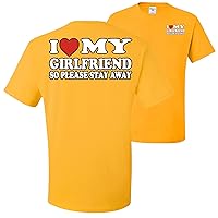 I Heart My Girlfriend Stay Away Front and Back Mens T-Shirts