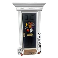 Melody Jane Dolls Houses Dollhouse Black Halloween Fairy Door Set Miniature DIY Decor Accessory 1:12