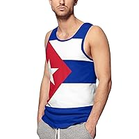Flag of Cuba Tank Tops for Men T-Shirt All Over Print Sleeveless Tee Beach Vest