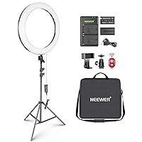 NEEWER Professional Ring Light with Stand and Phone Holder, 18 inch Ultra  Thin, 45W 2900K-7000K TLCI98, Remote Shutter & App Control, Softer Lighting