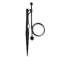 NDS A160CPUB Adjustable Assembly, Half-Circle Pattern, 4 Stream, with 1/4 in. Clamp N Pierce Inlet on 13 in. Stake Flow Bubbler, No Size, Black