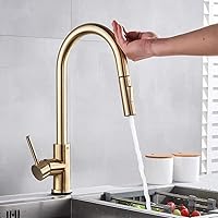 Faucets,Kitchen Faucet Taps Faucet Basin Faucet Champagne Bronze Sensor Kitchen Fittings Sensitive Smart Touch Control Faucet