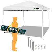 10x10ft Pop Up Canopy Tent, Outdoor Easy Up Canopy for Beach Party Camping, 210D Waterproof Instant Portable Canopy Shelter w/Storage Bag, Adjustable Straight Legs, Ropes, Stakes - White