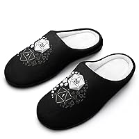Dungeons And Dragons Yin Yang House Shoes Men's Comfy Cotton Slippers with Non Slip Rubber Sole