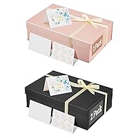 MESHA 13.5x9x4'' 2PC Rose Gold & 2PC Black Magnetic Gift Boxes