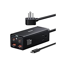 Baseus USB C Charger - PowerCombo On 100W Power Strip with 4 USB Ports & 2 Outlet Extender - USB Charging Station for MacBook Pro/Laptops/iPhone/Samsung/iPad Fast Charging