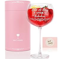 Birthday Gifts for Women, Not A Day Over Fabulous Wine Glass - Mothers Day Gifts for Mom Her Sister Best Friends Female Coworker Wife Aunt Teacher Girlfriend, Wine Gifts for Women
