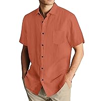 Men's Casual Button-Down Shirts Regular Fit Short Sleeve Shirt Trendy Summer Vacation Beach Shirts 2024 M-4XL