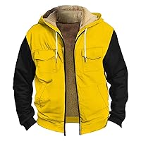 Men'S Winter Coats Thickened Button Double Pocket With Pocket Insert Cotton Warm Windbreaker Jackets Heated Casual Hoodie
