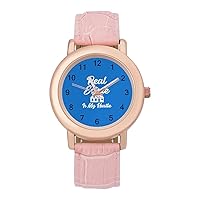 Real Estate is My Hustle Fashion Leather Strap Women's Watches Easy Read Quartz Wrist Watch Gift for Ladies