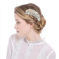 Sparkle Crystal Bridal Hair Comb Womens Rhinestone Wedding Hairpin Hair Clips (Gold)