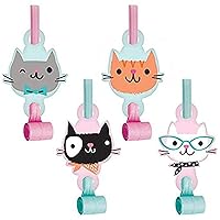 Creative Converting Purr-Fect Party Blowouts Party Supplies, Multicolor, one size